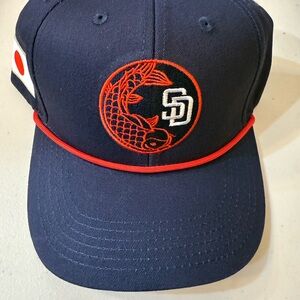 Navy Baseball Cap with Red Embroidery